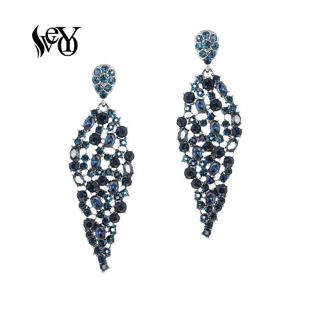 

VEYO Hollow out Rhinestone Drop Earrings Trendy Dangle Earrings for Women Fashion Jewelry 4 Colour New