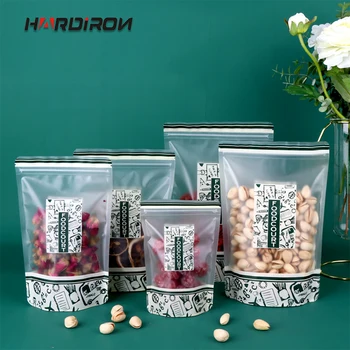 

HARDIRON 0.17mm Standing Plastic Zipper Lock Bag Food Nut Sealed Packaging Bag Snack Moisture-proof Plastic Pouches