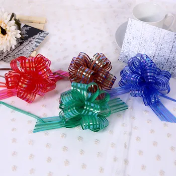 

20pcs 3/5cm large size Organza Pull Bow Wedding car decoration marriage room Christmas Deco Gift Wrapping Ribbons