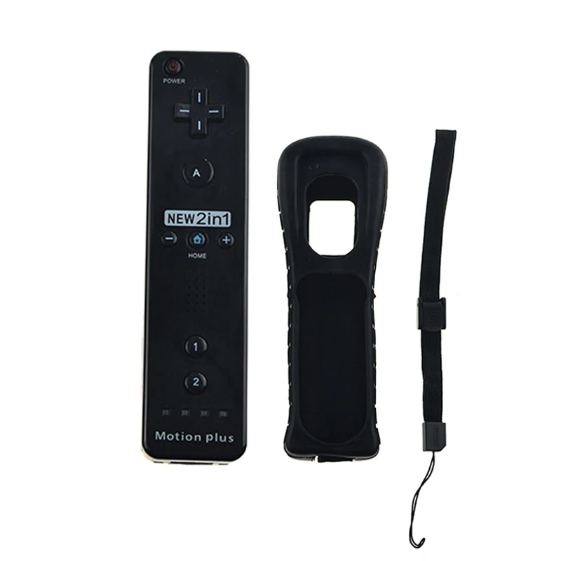 Black with case Встроенный беспроводной пульт дистанционного управления Motion Plus для Nintendo wii Nunchuck для Nintendo wii Пульт дистанционного управления джойстиком Joypad - Цвет: Black with case