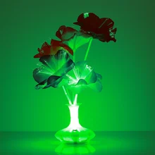 Красочный пластиковый оптоволоконный светильник, волоконный цветочный светильник, волоконный светодиодный светильник, Kapok, ваза для дома, Красивый букет цветов