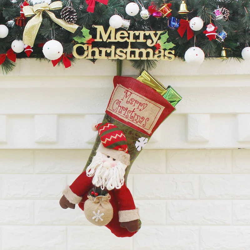 Christmas Socks Gift Bag Christmas Decorations Large Luxury Christmas Socks Gift Candy Socks