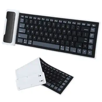 

Silicone Bluetooth Keyboard Potable Wireless Mute Foldable Keyboard Rechargeable for Laptop Tablet PC Accessories