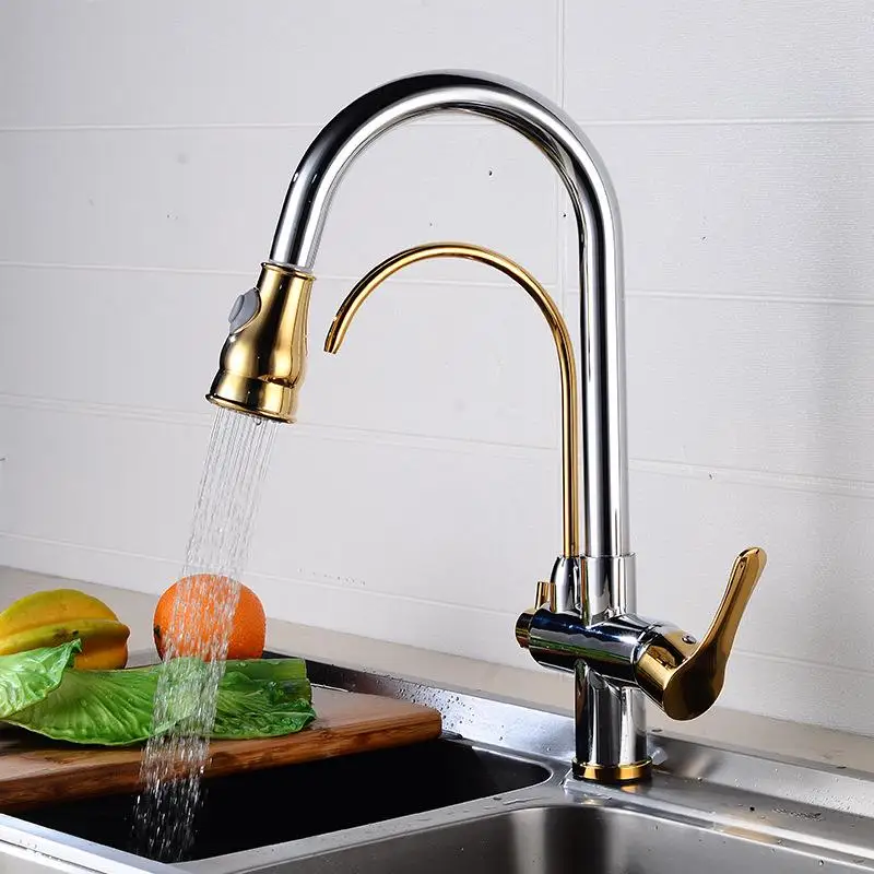 Черный золотой фильтр для кухонных смесителей кран кухни с двойным носиком две