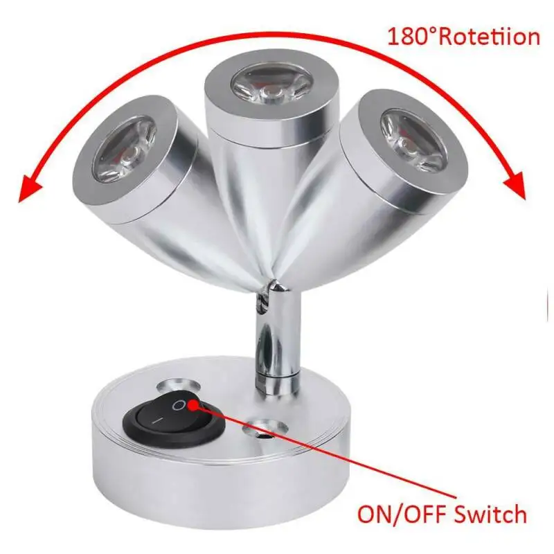 Высококачественный светодиодный светильник для чтения, переключатель для Camper Van Caravan, лодка, дом на колесах, интерьер, теплый светильник, аксессуары для автомобиля