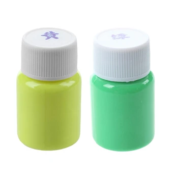 

2pcs 20G Glow in the Dark Acrylic Luminous Paint Bright Pigment Party Decoration DIY - Yellow & Green