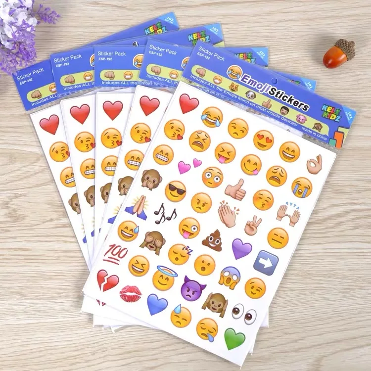 

Emoticons Sticker Emoji stickers Stationery for Children In Diary DIY Notepad School Supply Cartoon Expression 12 Sheets/Lot