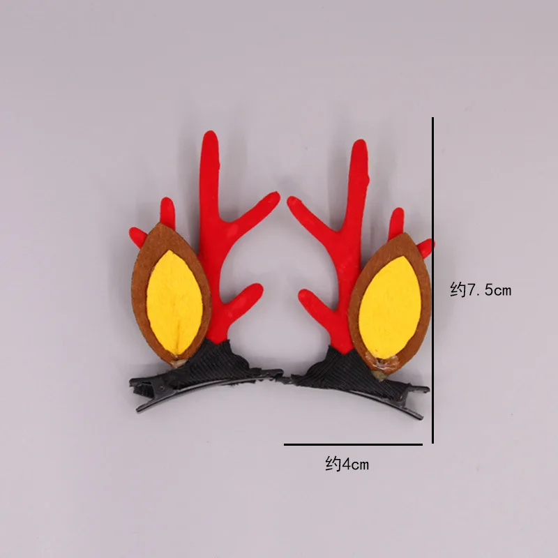 1 пара, рождественские заколки для волос, корейская мода, Рождественский милый олень, обруч для волос, рога, гриб, меховой шар, аксессуары для волос для девочек и женщин