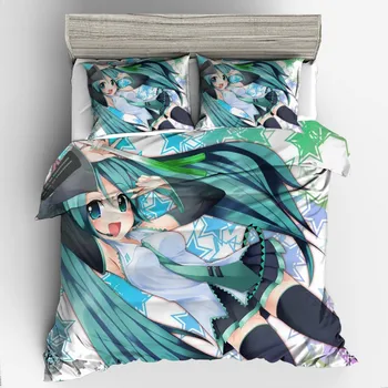 

Dropshipping Boy gife 3D print Bedding set Queen King Single Duvet cover set Home Textiles Japanese Cartoon Animation Miku 14