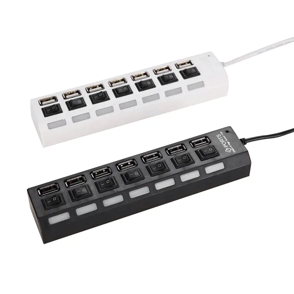 Usb-хаб 7-Порты и разъёмы USB2.0 мульти-Порты Hub дистрибьютор с Питание Независимый