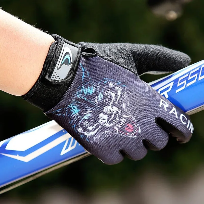 Уличные Верховые перчатки для мужчин и женщин волк Дракон призрак велосипед Горный рыболовные перчатки летние тонкие дышащие сенсорный экран