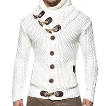 OLOME мужской свитер с пряжкой кардиган осень зима мода теплый толстый Хеджирование водолазка вязаный джемпер свитера