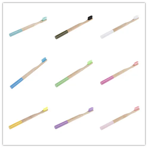 Head Bamboo Toothbrush Wholesale Environment Wooden Rainbow Bamboo Toothbrush Oral Care Soft Bristle 1pc