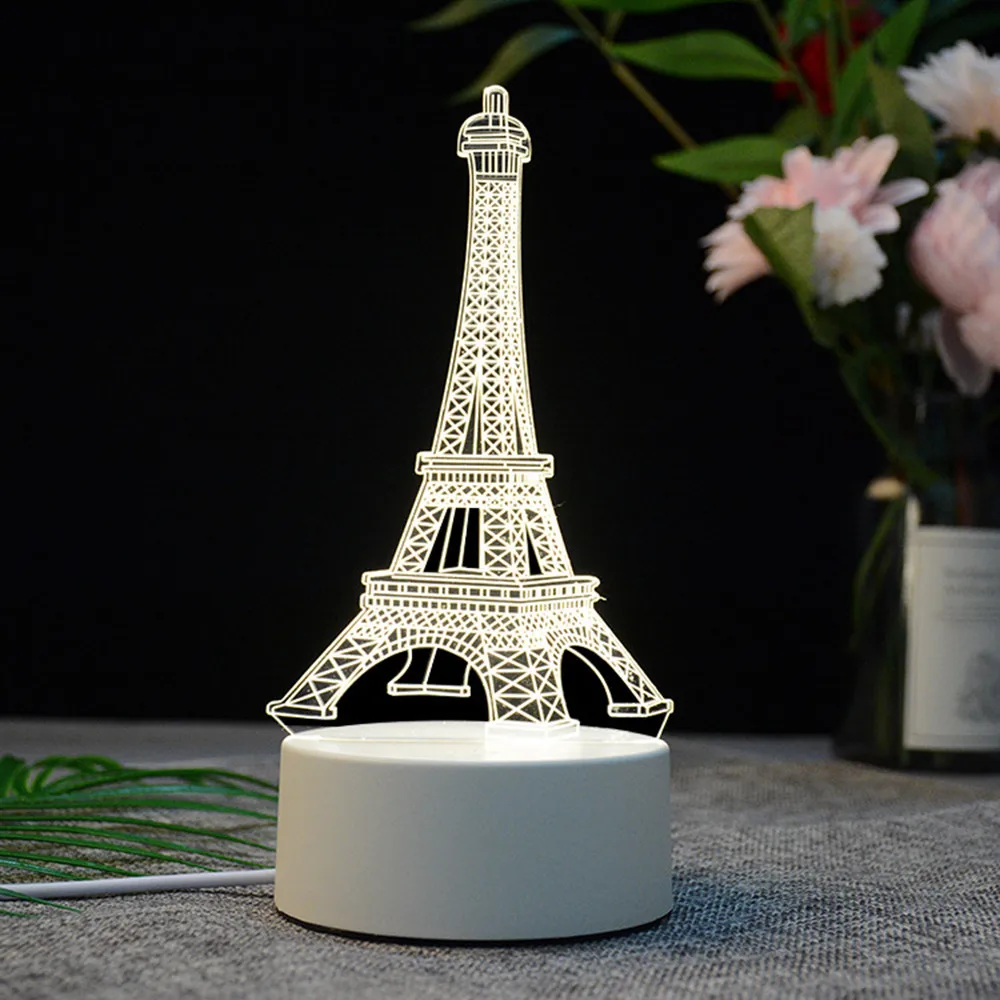 Акриловый ночник в форме совы 3D светодиодный светильник с USB для стола спальни