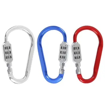 

Aluminum Alloy Carabiner Padlock lock Travel Combination Security 3 Dial Luggage Bag Suitcase Convenient Household Accessory
