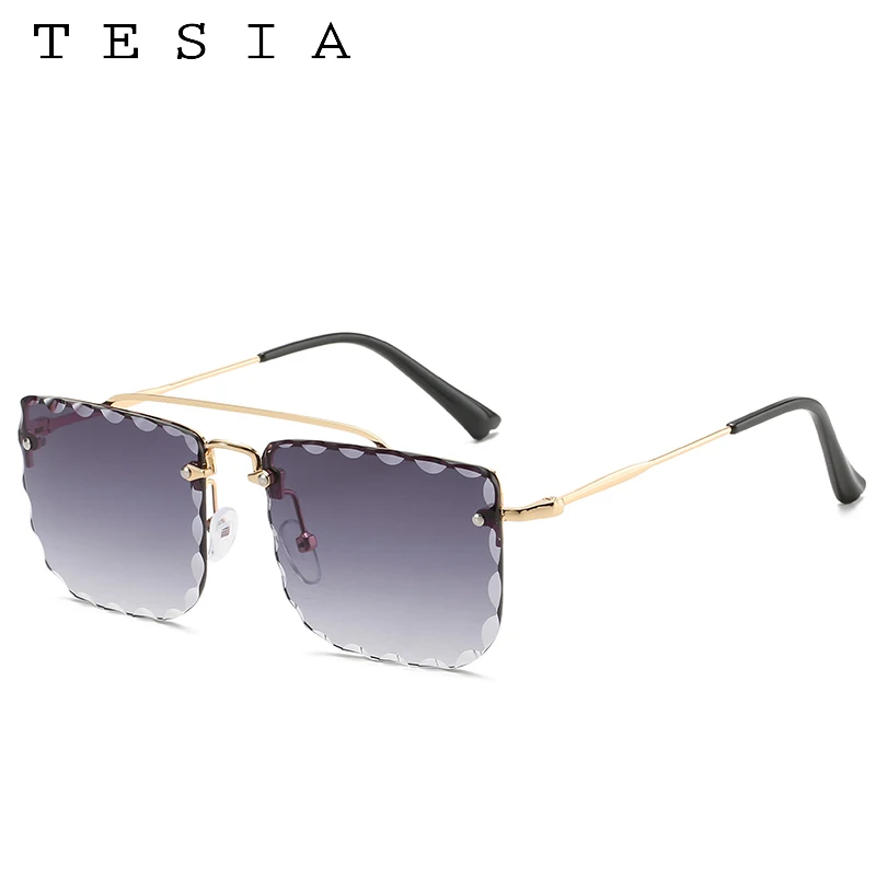 Винтажные женские солнцезащитные очки градиентные с режущими линзами кружевные