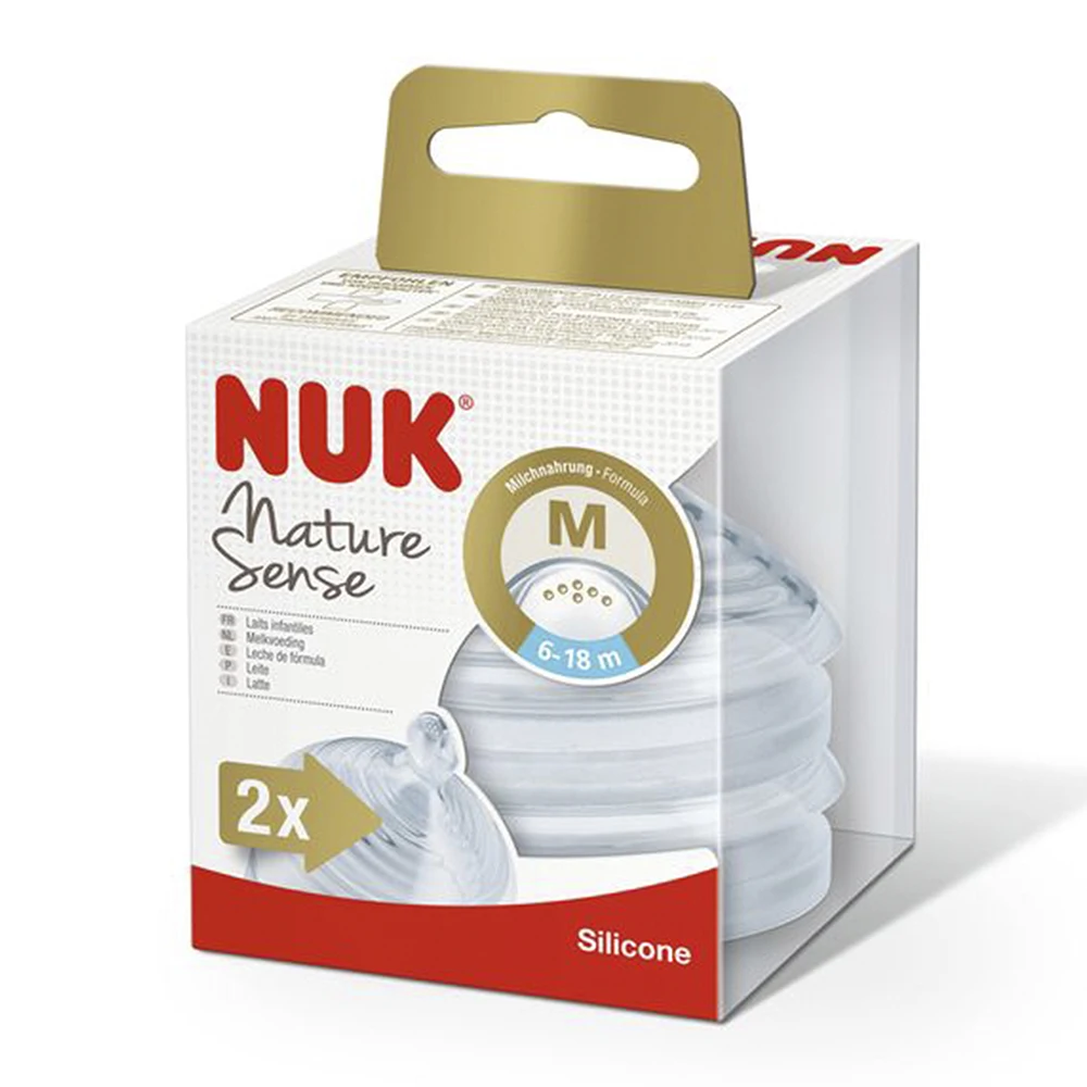 Антикол. соска NUK Nature Sense из силикона с отверстием, разм. 2