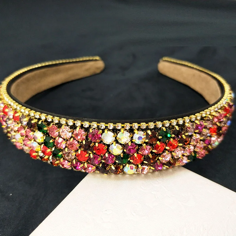 Мода 4 ряда со сверкающими стразами Hairband женский супер флэш двойной с украшением в виде кристаллов боковые волосы головная повязка, аксессуары для волос