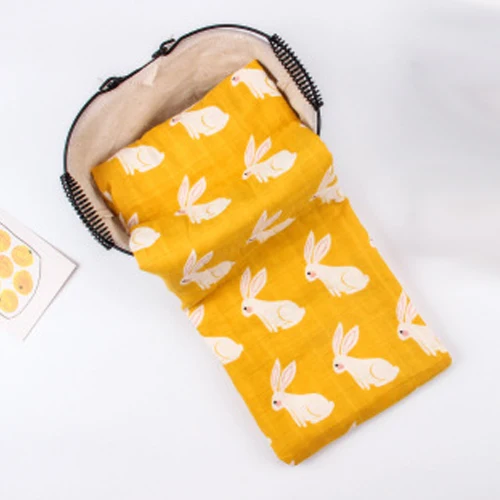 Cotton Baby Blankets Newborn Soft Organic Cotton Baby Blanket Muslin Swaddle Wrap Feeding Burp Cloth Towel Scarf Baby Stuff - Цвет: Bunny