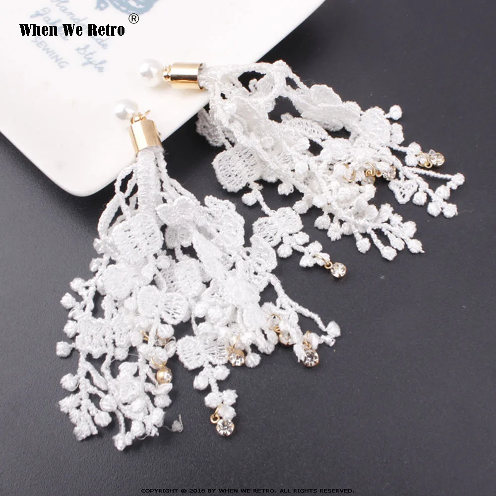 When We Retro Fashion Earring Female Drop Hanging Tassel Fringe Dangle QY0473 Boho Lace Women Wedding Jewelry | Украшения и