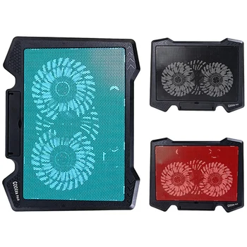 

Laptop Cooler 2 USB Ports and Two Cooling Fan LED Laptop Cooling Pad Notebook Stand for 12-17 Inch for Laptop