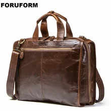Деловой мужской портфель s Мужская сумка из натуральной кожи сумки-мессенджеры 15,6 дюймов ноутбук кожаная сумка чемодан Офисные Сумки для мужчин