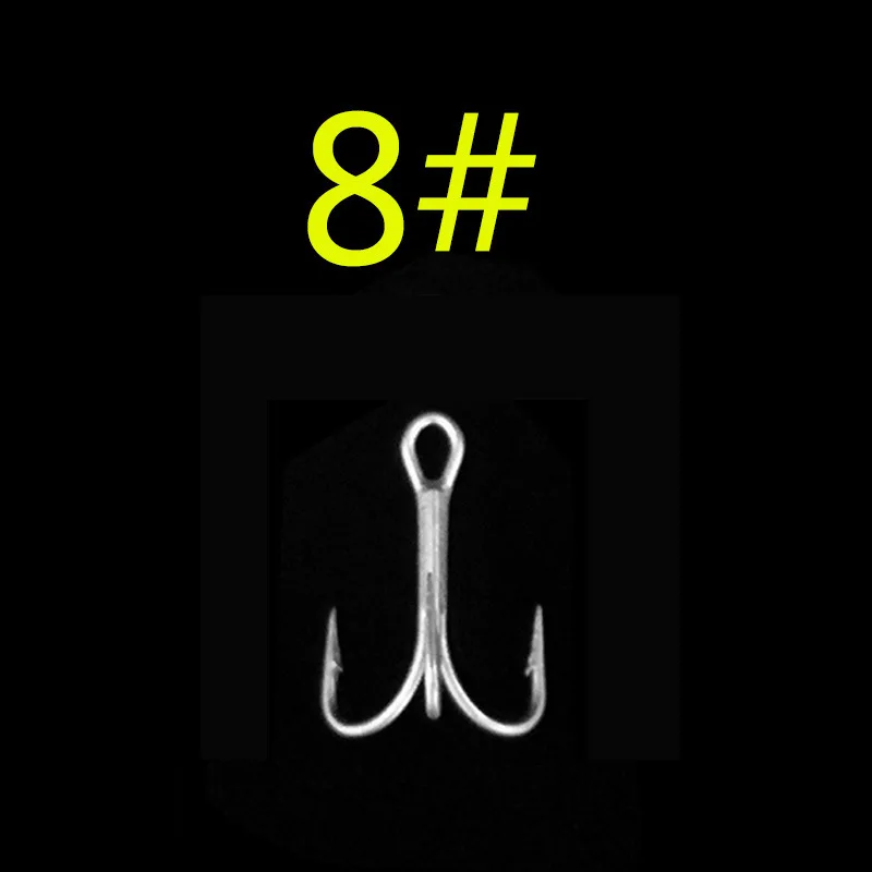 D Fishing Hook 5pcs High Carbon Treble Hooks Super Sharp solid size Triple Overturned Barbed Steel Fish hook Round Bend For Bass - Цвет: D