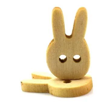 

500PCS Rabbit Wood Buttons Sewing Scrapbooking Clothing Headwear Handmade Crafts Home Decor Accessories DIY Wooden Button
