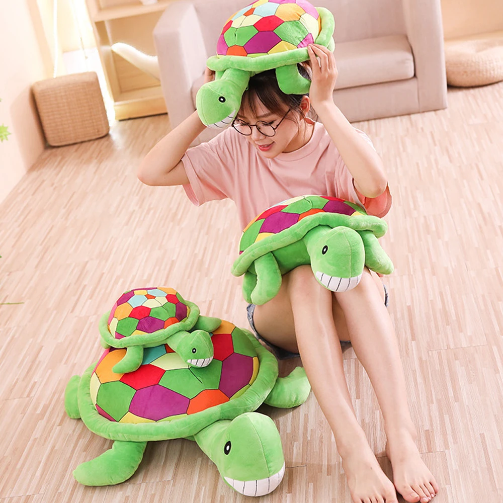 

1pc Rainbow Plush Toy Lovely Tortoise Soft Stuffed Animal Cushion Soft Small Sea Turtles Dolls for Kids Xmas Birthday Gifts