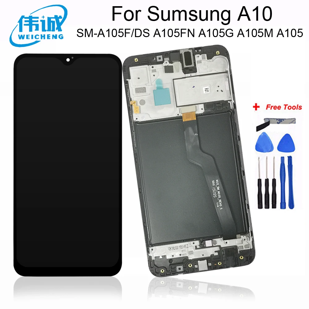 6," для SAMSUNG Galaxy A10 ЖК-дисплей+ сенсорный датчик дигитайзер в сборе+ рамка для SM-A105F/DS A105FN A105G A105M A105