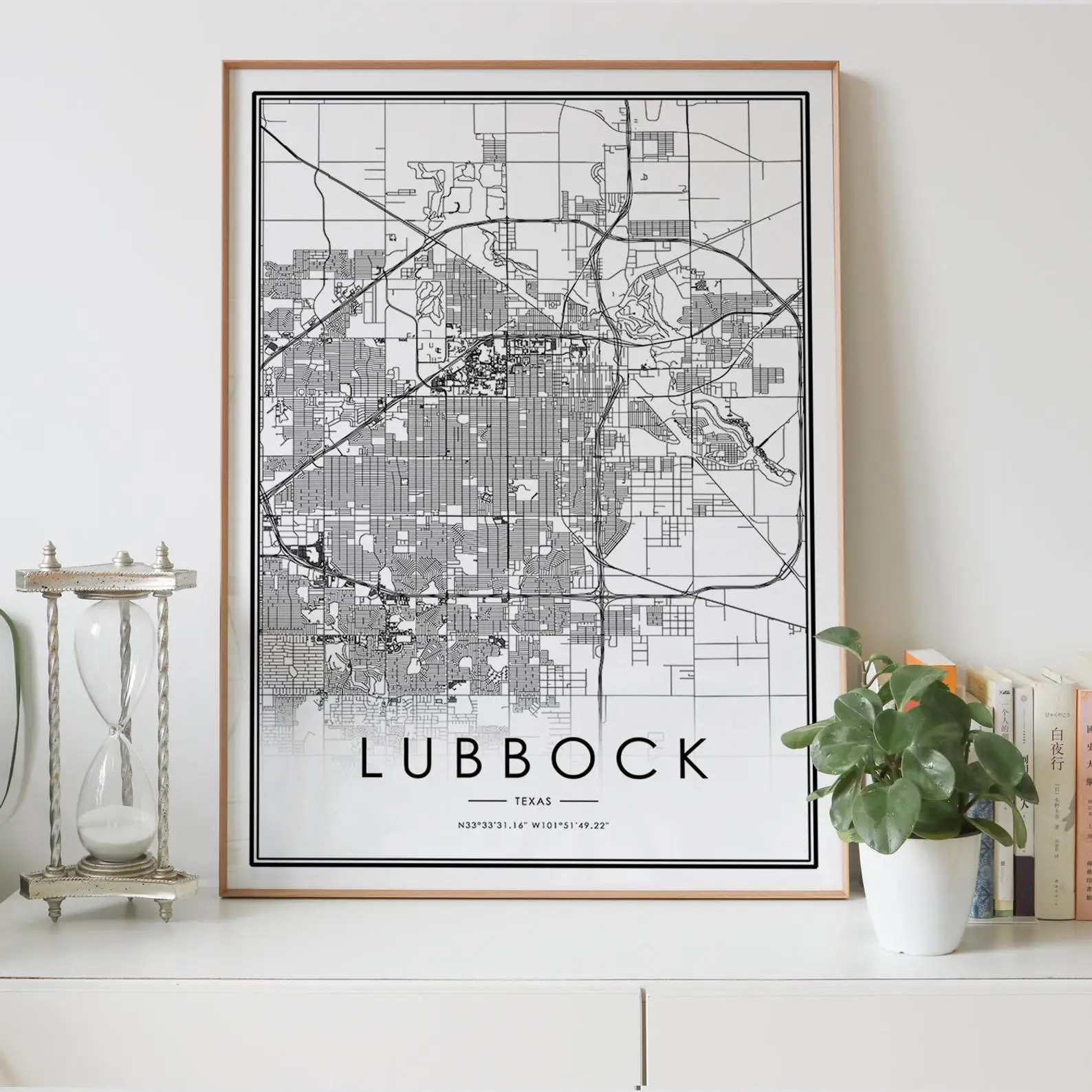 LUBBOCK Texas TX USA city map Nordic Living Room Decoration Canvas Poster Modern Home Decor Art Print Painting | Дом и сад