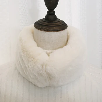 

Magnetic Plush Scarf Warm Winter Collar Women Neck Warmer Magnetic Button Scarf Wraps FEA889