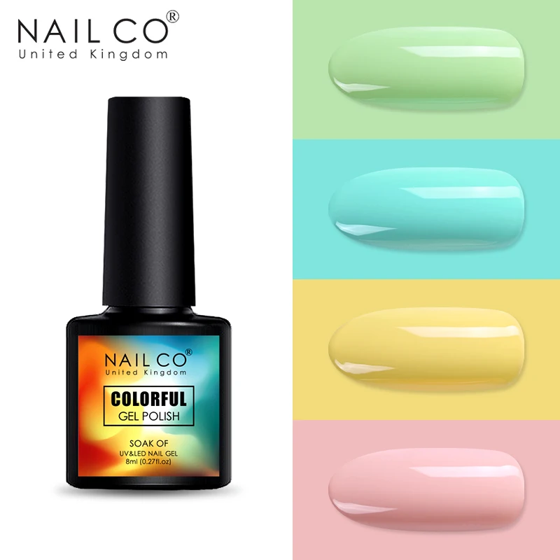 

NAILCO 4Pcs Nail Set 130 Colors UV LED Semi Permanent Nail Polish Long Lasting Gel Lacquer Nail Art Varnish Hybrid