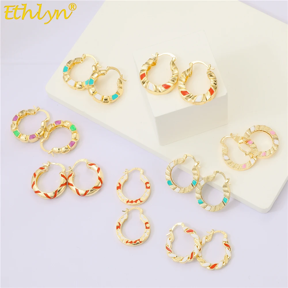 Ethlyn Vintage Style Africa Gold Color Clip Earrings for Women Girls Ethiopian Jewelry Arab Middle East Gift ear clip earrings clip earrings ear clip
