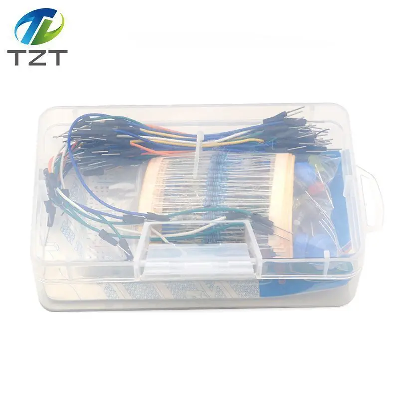 TZT Стартовый Комплект UNO R3 мини Макет светодиодный Перемычка провода кнопка для arduino Diy Kit светодиодный/конденсатор/резистор комплект с розничной коробкой