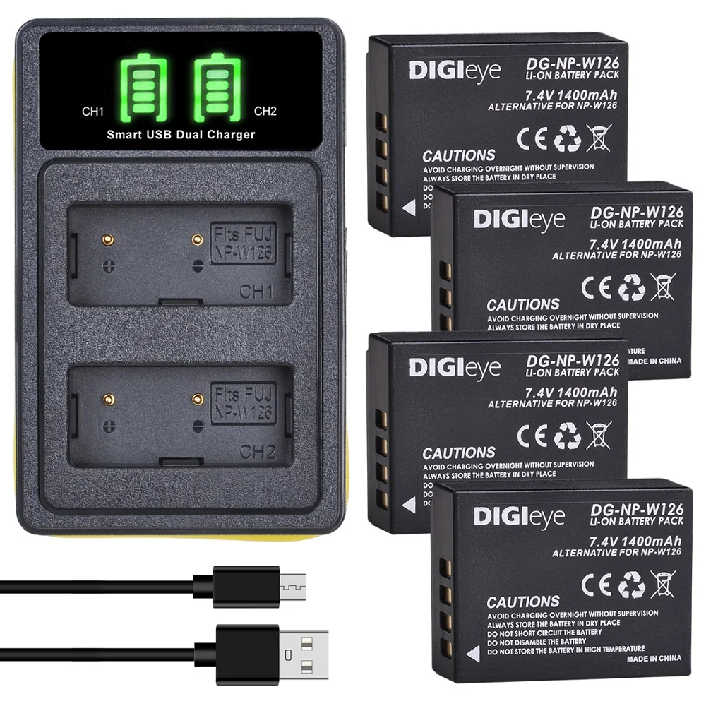 Np-W126 Np W126 Caricabatteria Set Di Ricambio Per Fujifilm X-T3 X-T2 X-T1 X-A5 X-E3 X-E1 X100F X-H1 X-M1 X-T20