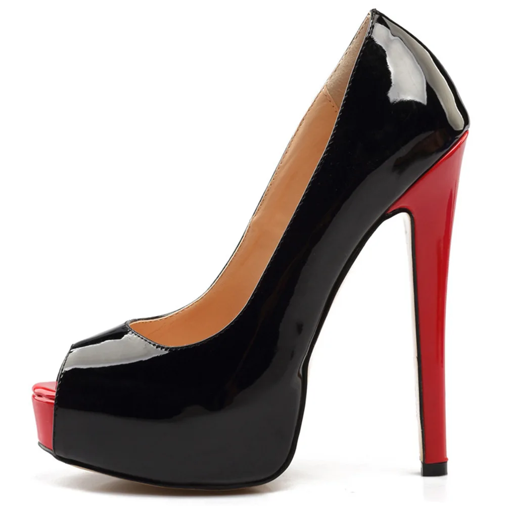 

2019 All-match Fish Mouth Solid Color Patent Leather Wind Sexy Fine With Sandals 43