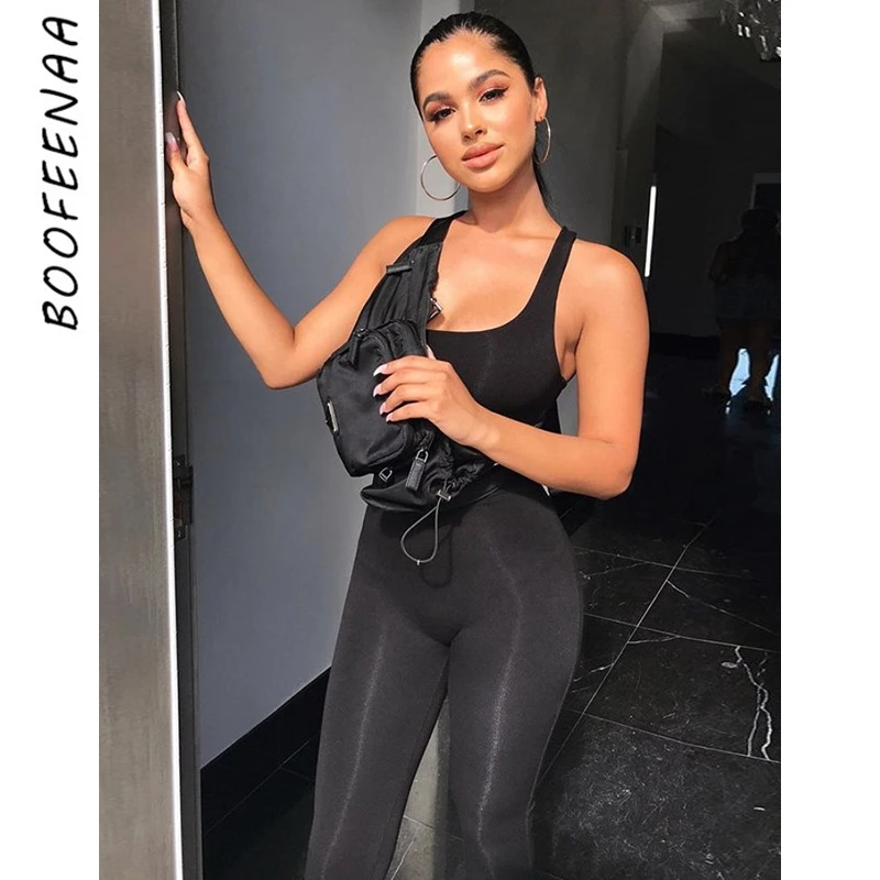BOOFEENAA-body Sexy sin mangas para mujer, ropa de una pieza, mono deportivo, Jumpsuite, C87-BD21