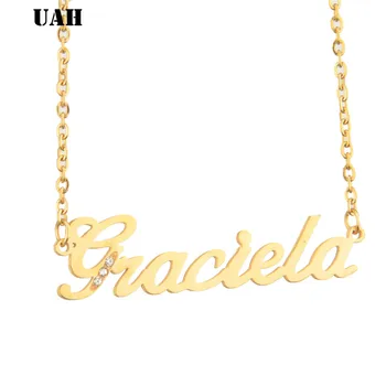 

UAH Graciela Name or Romantic Gift Customized Choker Collar Necklace Custom Personalized Name Choker Letters Necklace Women