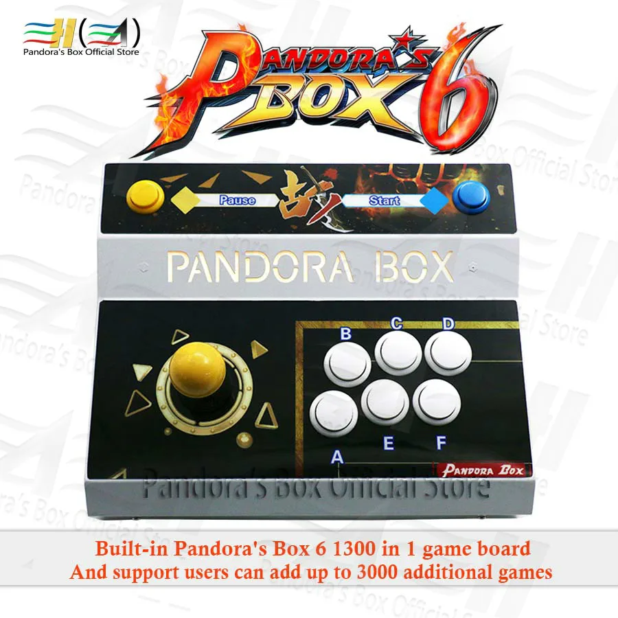 Pandora Box 6 1300 в 1 аркадная игра Одиночная консоль Ретро игровые Джойстики контроллер Поддержка FBA MAME PS1 игра 3D Mortal Kombat