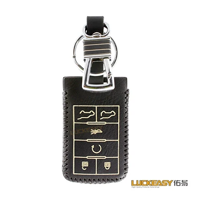 Luckeasy Кожаный Автомобильный чехол для ключей с пряжкой для Cadillac XTS ATSL SLS CTS XTS SRX и т. д. Высокое качество пульт дистанционного управления key2a - Название цвета: Черный
