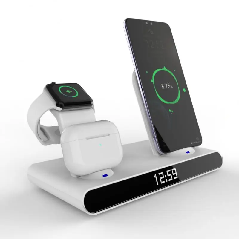 iphone wireless charger 15W Fast Wireless Charger 3 In 1 Qi Charging Dock Station For IPhone 12 11 Pro XS MAX XR X 8 Apple Watch SE 6 5 4 3 AirPods Pro wireless charging stand