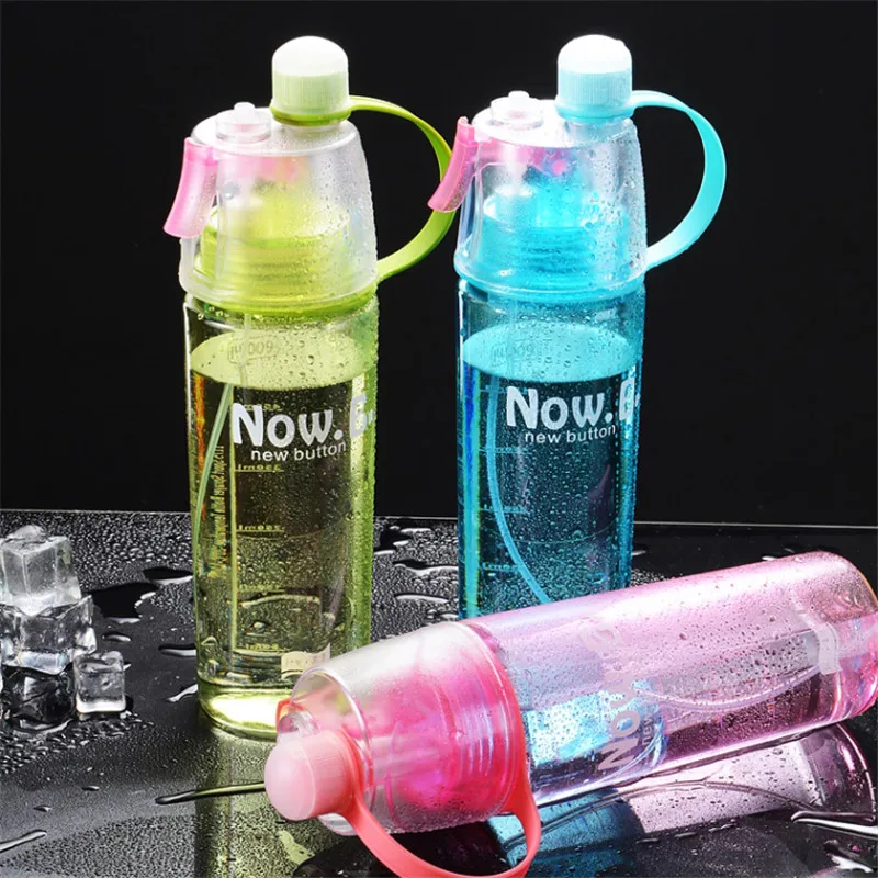 Spray Sports Water Bottle Kettle BPA Free Leak-proof Hiking Portable Bottle Bicycle Cycling Outdoor Drinking Bottles 400ML/600ML