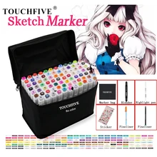 TouchFIVE опциональный цвет совпадающие художественные маркеры Кисть ручка эскиз на спиртовой основе маркеры двойная головка манга ручки для рисования ручка для калиграфии