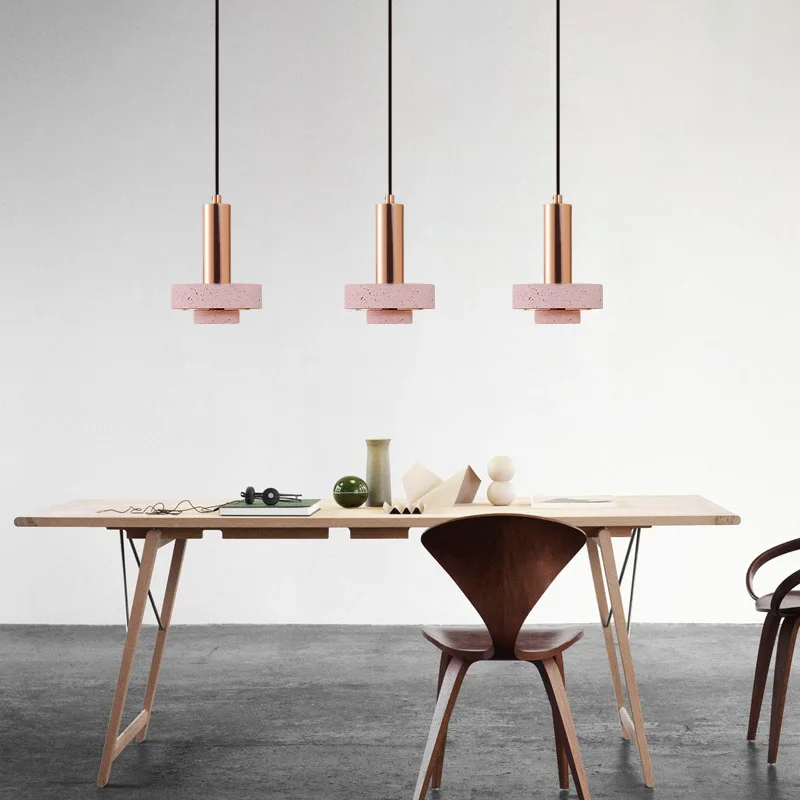 Современный подвесной светодиодный светильник с розовым и белым камнем люстра