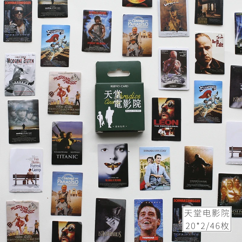 Paradise Cinema 46pc Канцелярские цветы декоративные Стикеры s журнал Скрапбукинг DIY дневник альбом ярлыком Стикеры 45/46 шт./кор - Цвет: Paradise Cinema 46pc