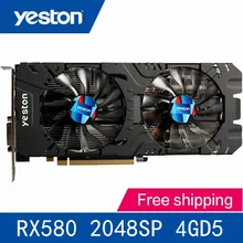 Yeston Radeon RX580 видеокарта 2048 SP-4G GDDR5 PCI Express x16 3,0 видеоигровая внешняя видеокарта для настольного ПК VR