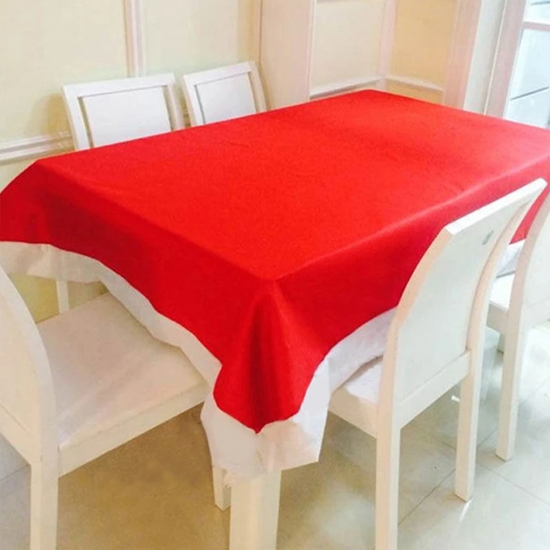 Christmas Holiday Santa Chair Hat Cover Tablecloth Christmas Party Table Dinner Decoration Home Decor