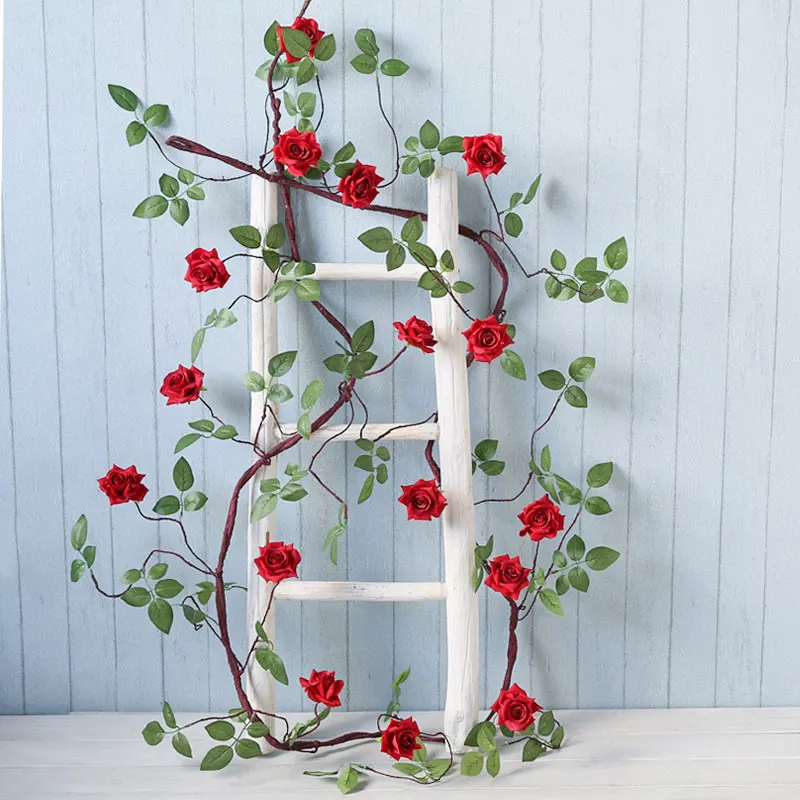 CHENCHENG, 1,5 м, искусственная Цветочная лоза, розы, искусственные шелковые магнолии, цветы для дома, свадьбы, украшение на стену, сиреневый цветок - Цвет: 06