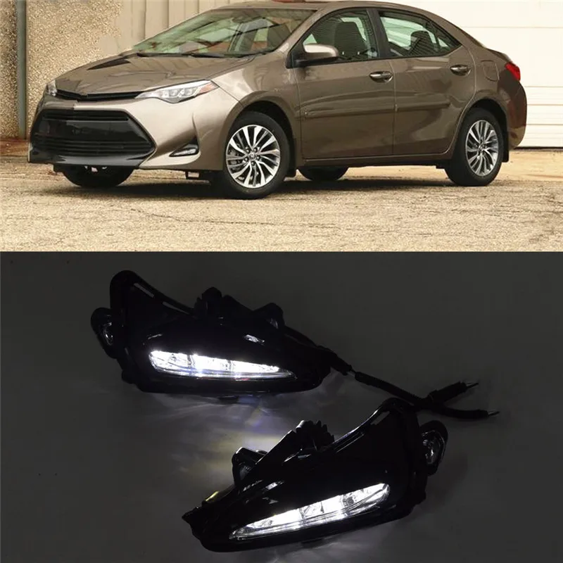 2 шт. Автомобильный светодиодный DRL дневные ходовые огни дневного света 12 В ABS Противотуманные фары Крышка для Toyota Corolla US версия